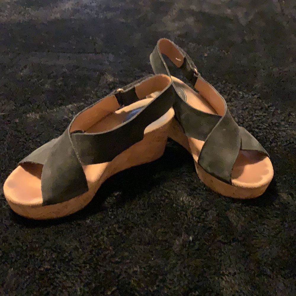 Clark’s Nubuck Wedge Sandals